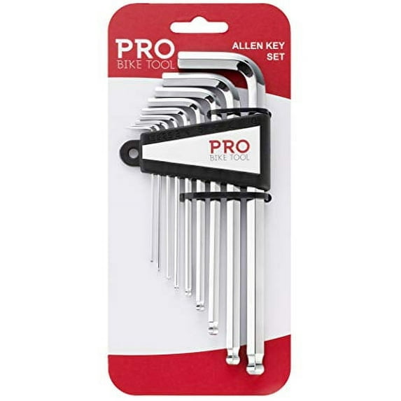 PRO BIKE TOOL Allen Key, Hex Wrench, Ball End Set - 9 Hex Tools