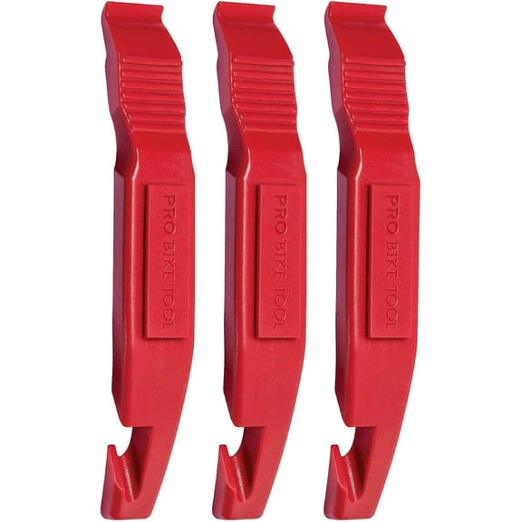 PRO BIKE TOOL Bike Tire Levers Durable Engineered Plastic - Set of 3 (Red)