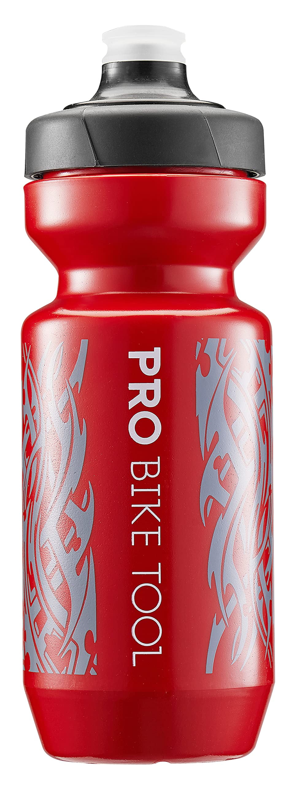 PRO BIKE TOOL Bike Water Bottle 550 ml 19 oz for All Fitness and Cycling Soft Silicone Mouthpiece Fast Flow Valve Easy Squeeze Bidon Red