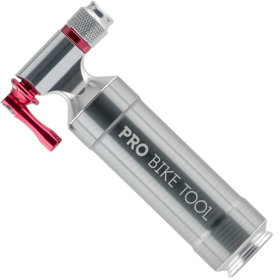 PRO BIKE TOOL CO2 Metal Canister with Cartridge Storage Canister (Red)