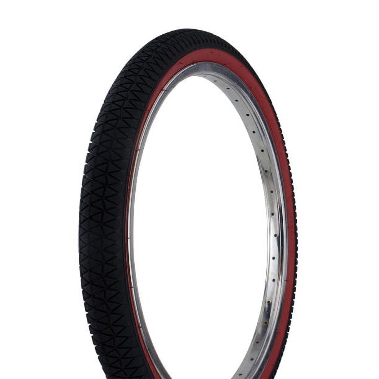 PRO+ Bicycle Tire 20" X 1.95" P-1171 Black/Red Sidewall X-Cross Tread Bmx Style.