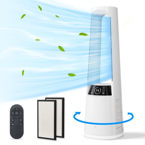 PRO CHOICE 40" Bladeless Tower Fan with Remote, Quiet Cooling Air Circulator with 70 Oscillation, 12 Speed