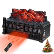 PRO CHOICE Electric Fireplace Log Heater W/ Quartz Realistic Ember Bed, Fireplace Insert with Realistic Fake Fire, Remote Control