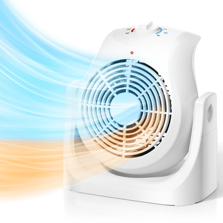 PRO CHOICE Fan and Heater Combo 2 in 1 Personal Personal Electric Table Fan for Bedroom 1500W, White