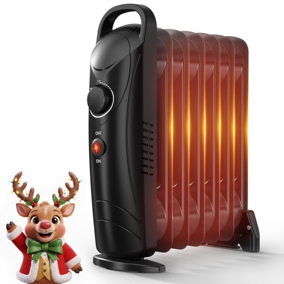 Cold Radiator Heaters PRO CHOICE Oil Filled Radiator Heater Electric, 700W Portable Space ...