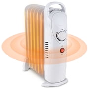 PRO CHOICE Oil Filled Radiator Heater Electric, 700W Portable Space Heater W/ Thermostat, White