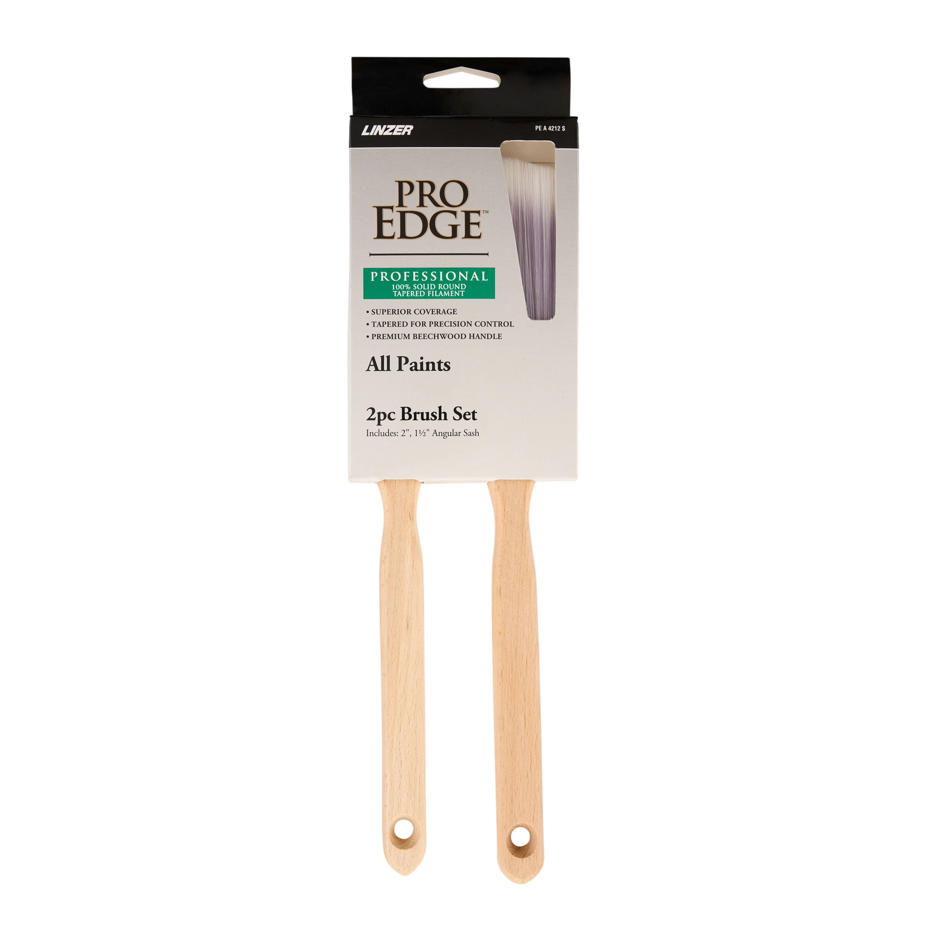 PRO EDGE by Linzer 2Piece CT Formula Angle Paint Brush Set (1.5" & 2")