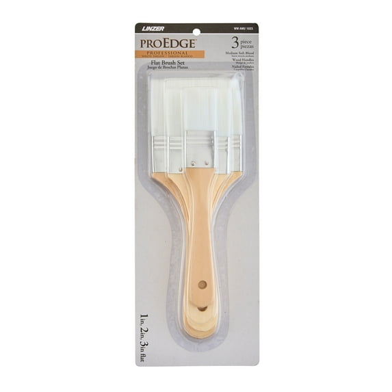 Linzer 3-Piece Taklon Flat Paint Brush Set