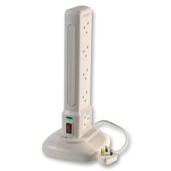 PRO ELEC - 10-Gang Switched Extension Towers with Surge Protection, 2m Lead