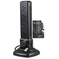 thumbnail image 1 of PRO ELEC - 10 Way Switched Tower Extension Lead with USB, 2m Black, 1 of 1
