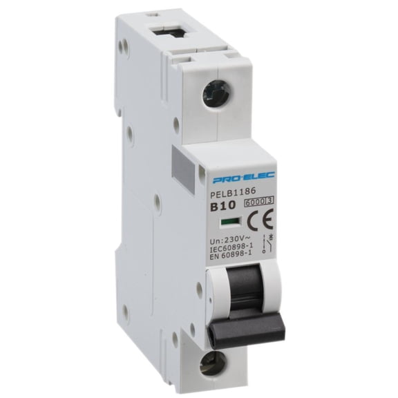PRO ELEC - 10A Single Pole MCB, B Curve, 6kA