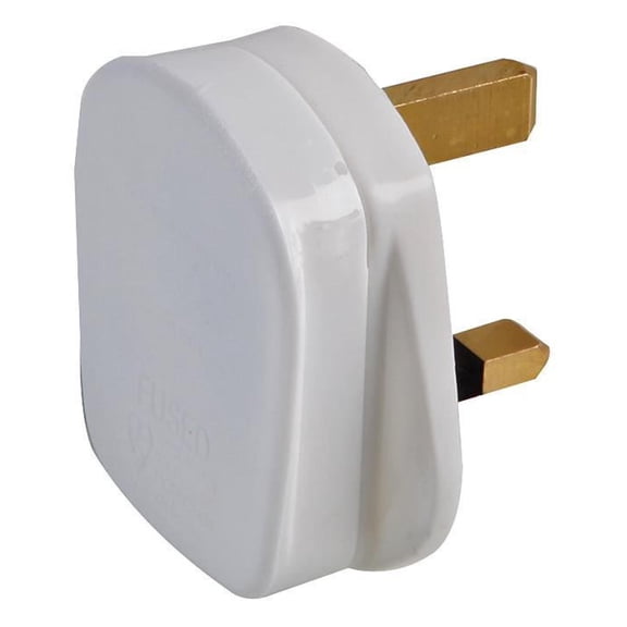 PRO ELEC - 13A Plug with Quickfit Cord Grip, White