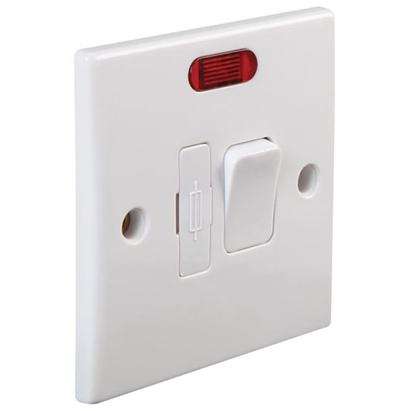 PRO ELEC - 13A Rounded Edge Switched Fused Connection Unit with Neon Indicator