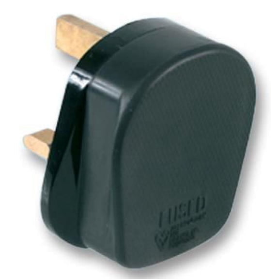 PRO ELEC - 13A Rubber Plug Top, Black