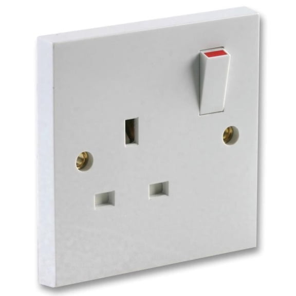 PRO ELEC - 13A Switched Socket 1 Gang Single Pole