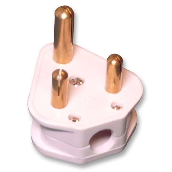 PRO ELEC - 15A Round Pin Plug, White