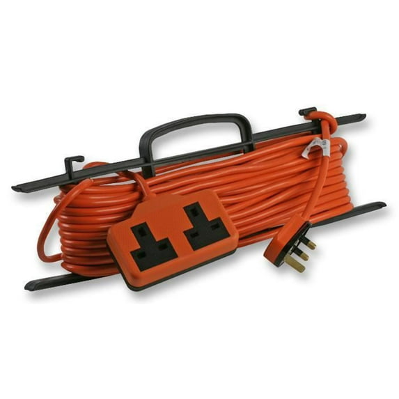 PRO ELEC - 15m Garden Extension Lead, Twin Socket