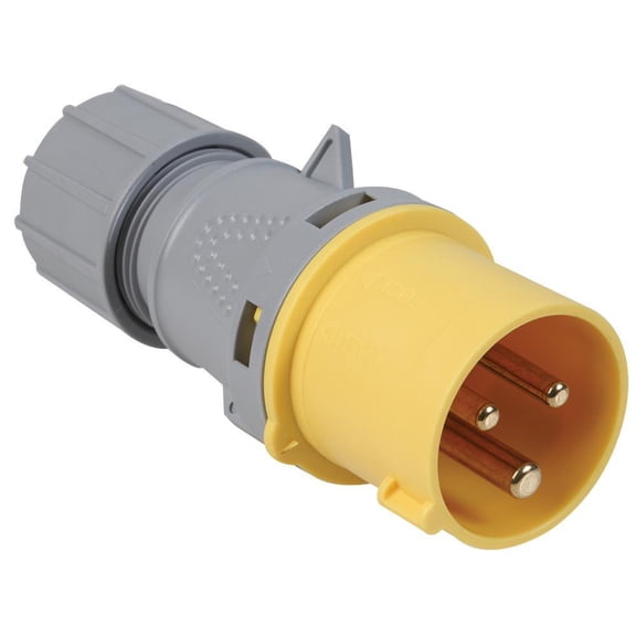 PRO ELEC - 16A, 110V, Cable Mount CEE Plug, 2P+E, Yellow, IP44