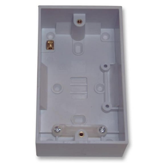 PRO ELEC 2-Gang White Surface Mount Pattress Box with Cable Clamp 45mm