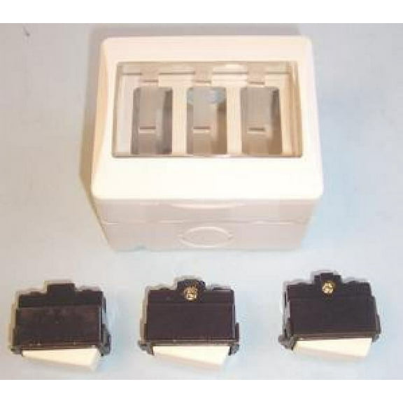 PRO ELEC - 3 Gang 2 Way Weatherproof Switch, IP55