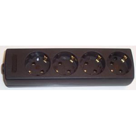 PRO ELEC - 4 Gang Schuko European Extension Block, Black