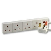 PRO ELEC - 4 Gang Surge Protected Extension Lead, White 2m