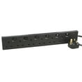 thumbnail image 1 of PRO ELEC - 6 Way Extension Lead with Individual Switches, 5m Black, 1 of 1