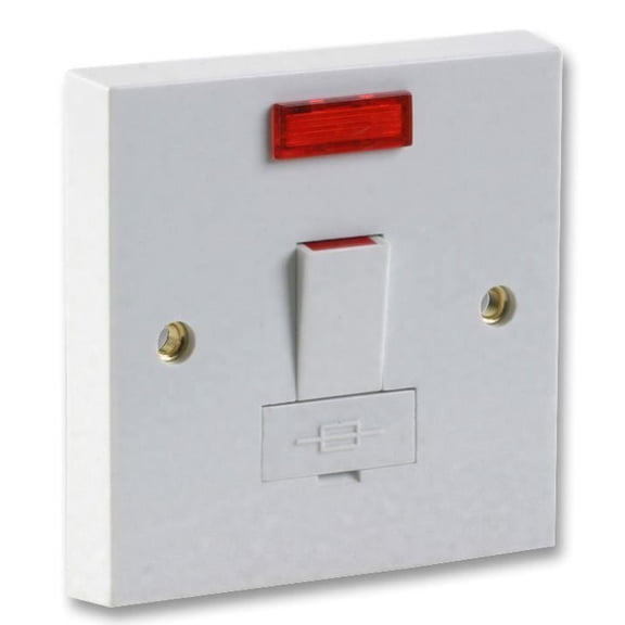 PRO ELEC - Fused Connection Unit, White, Switched with Neon Indicator