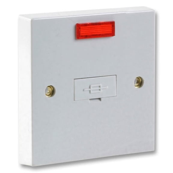 PRO ELEC - Fused Connection Unit, White, Unswitched with Neon Indicator