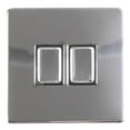 thumbnail image 1 of PRO ELEC - Screwless Light Switch, 2 Gang, 2 Way, 10AX, Polished Chrome, 1 of 1