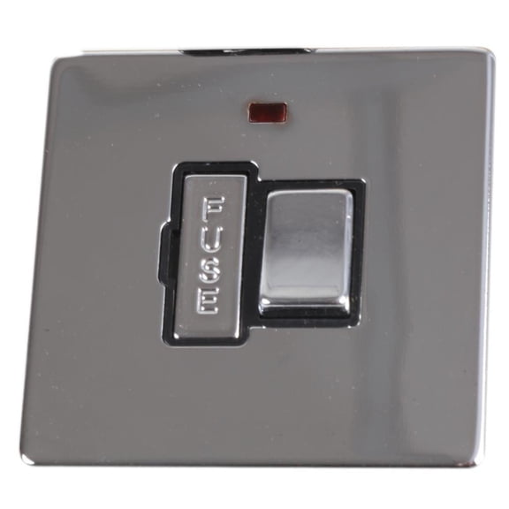 PRO ELEC - Screwless Switch with Neon, 1 Gang, 20A, Polished Chrome