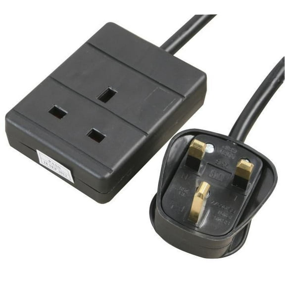 PRO ELEC - Single Socket Extension Lead, 2m Black