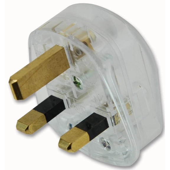 PRO ELEC - Transparent Mains Plug, 13A Fuse