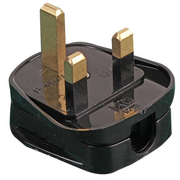 PRO ELEC - UK Mains Plug with Quickfit Cord Grip, 3A, Black, Box of 20