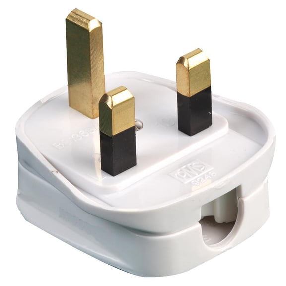 PRO ELEC - UK Mains Plug with Quickfit Cord Grip, 3A, White, Box of 20