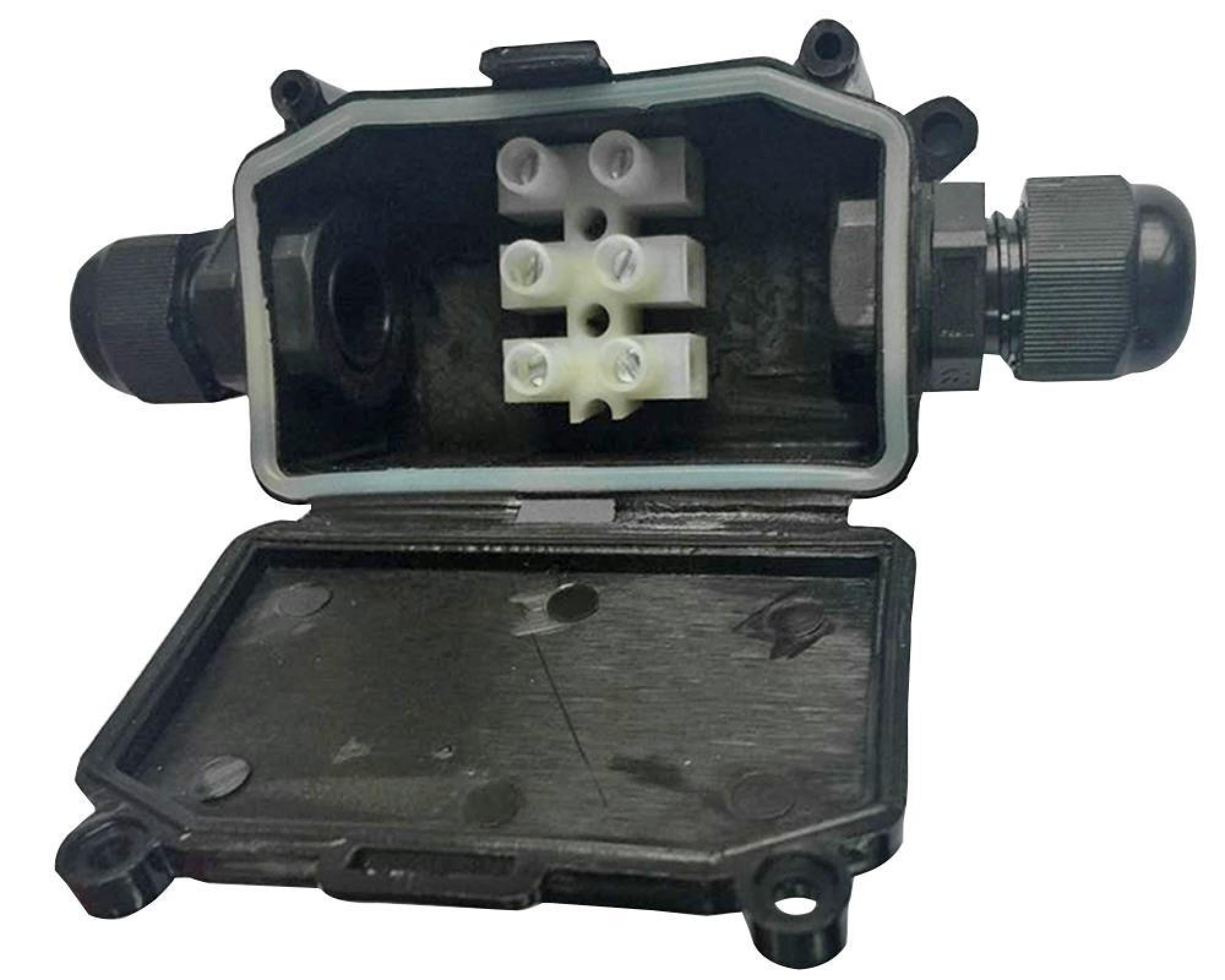 PRO ELEC - Waterproof Junction Box with Terminal Block, Black, IP65
