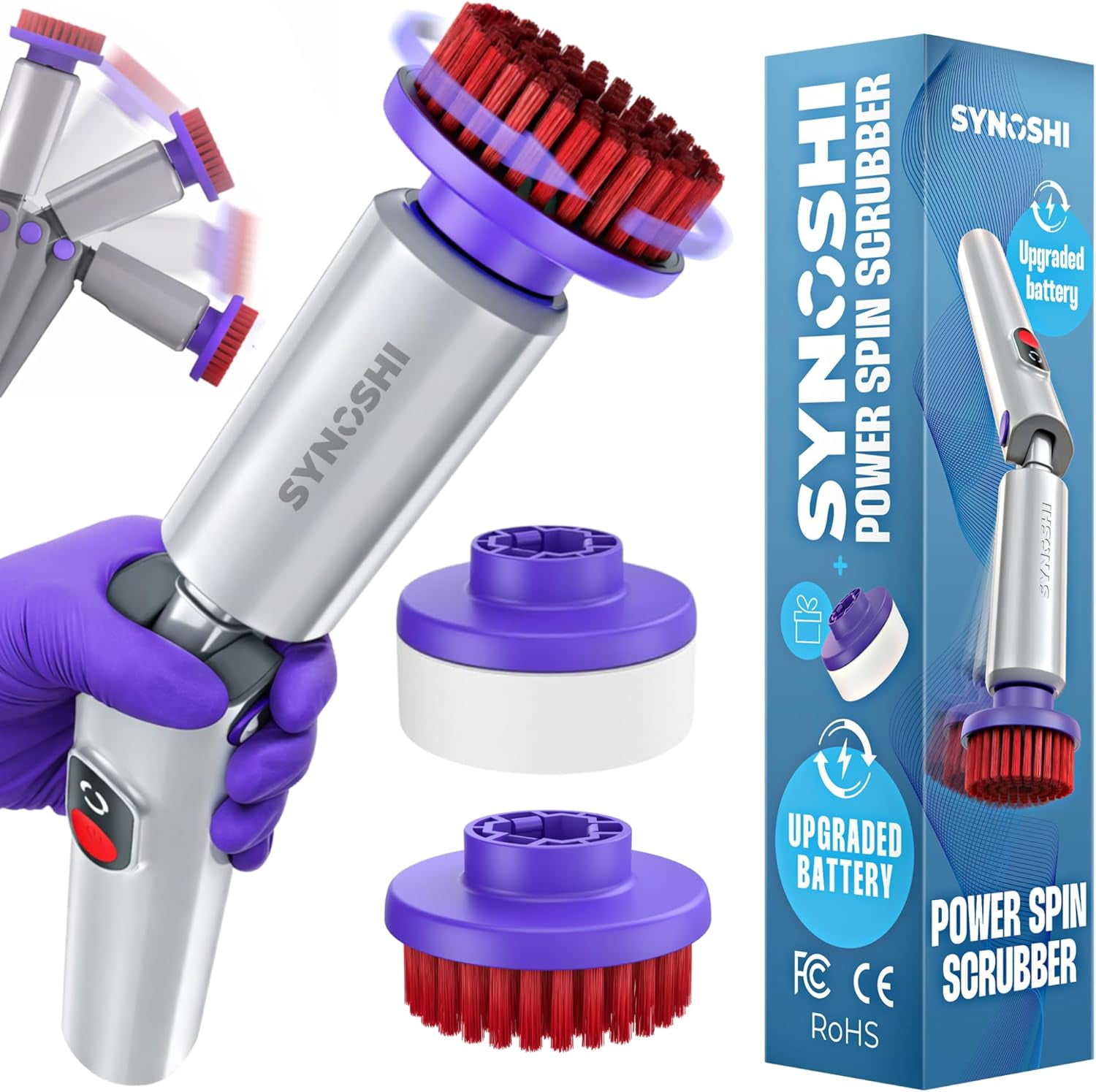 PRO Electric Spin Scrubber, Cordless Cleaning Brush Bathroom Scrubber ...