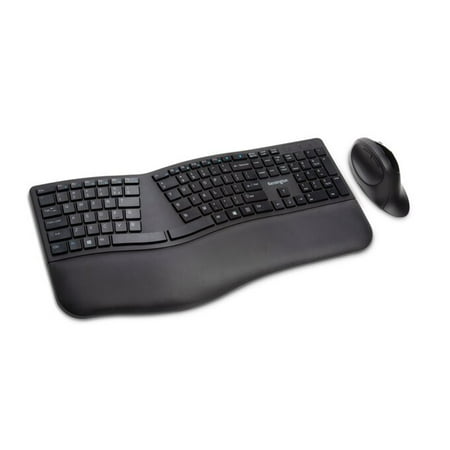 Kensington - Pro Fit Ergo K75406US Ergonomic,Full-size Wireless Keyboard and Mouse Bundle - Black