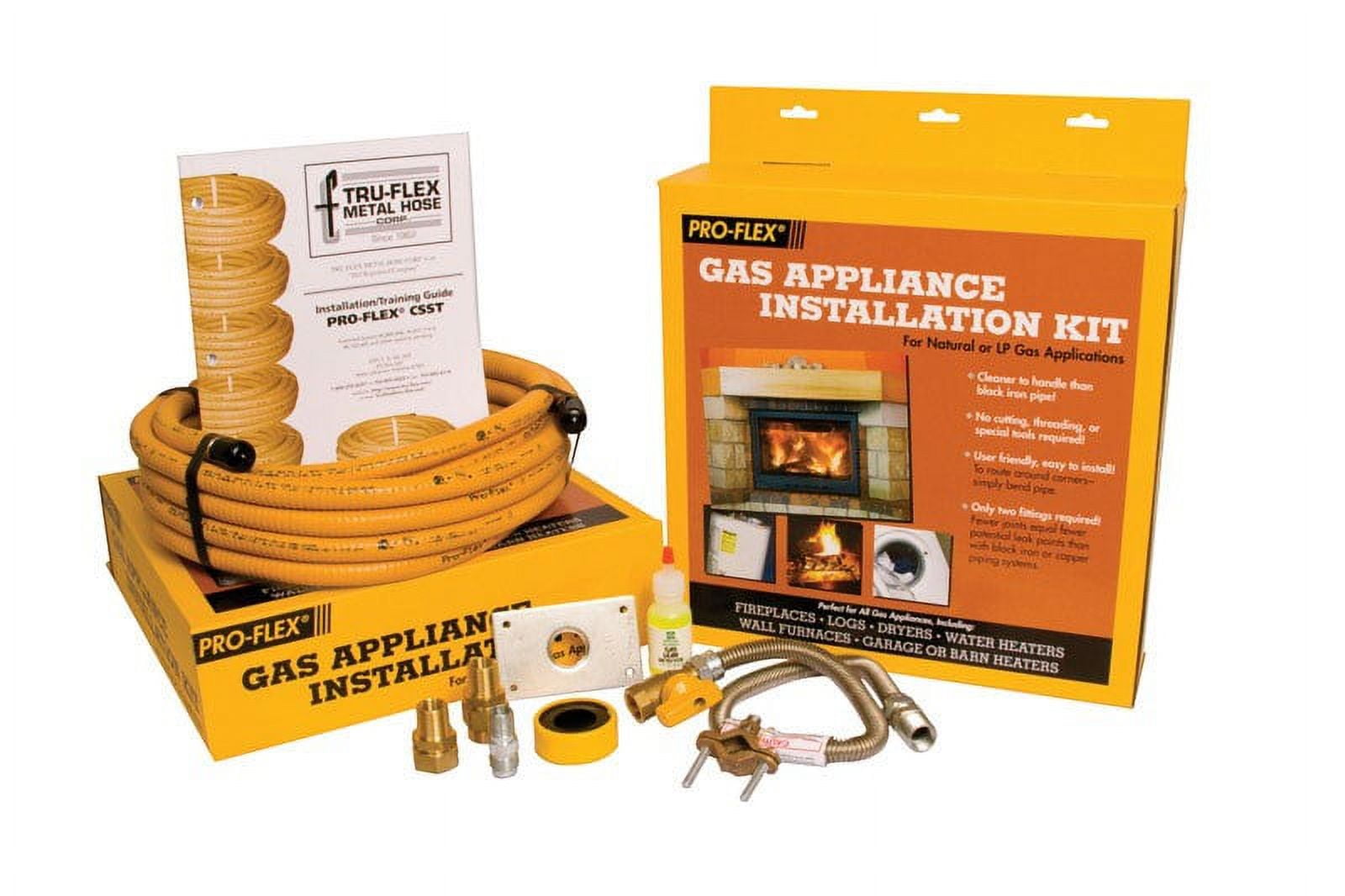 Proflex+ PFSAGK-2000, 25 ft, Brass 1/2" CSST Gas Line Connector - 8 Foot Flexible Gas Line For Dryer