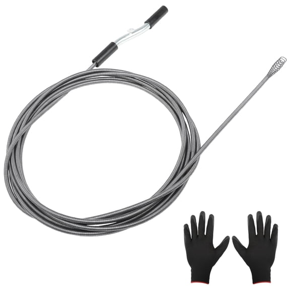 PRO-FOR 25ft Heavy Duty Plumbing Snake, 3/8 Inch Handheld Manual Pipe Auger Drain Cleaner