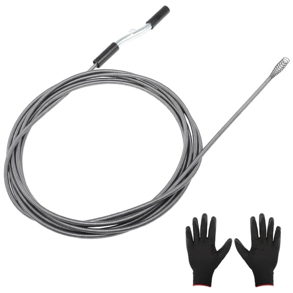 PRO-FOR Manual Drain Snake, 25 ft x 3/8 in Steel Cable Plumbing Auger Clog Remover for Sink, Tub and Shower Drains