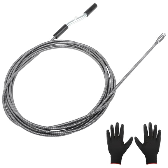 PRO-FOR 25 ft Manual Drain Auger, 3/8 in Plumbing Snake Pipe Cleaner for Sink, Tub, Shower and Bathroom Drain Clogs