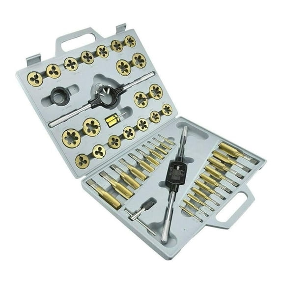 PRO-GRADE 45PC LARGE-DIAMETER TITANIUM MM METRIC TAP & DIE THREADING TOOL SET