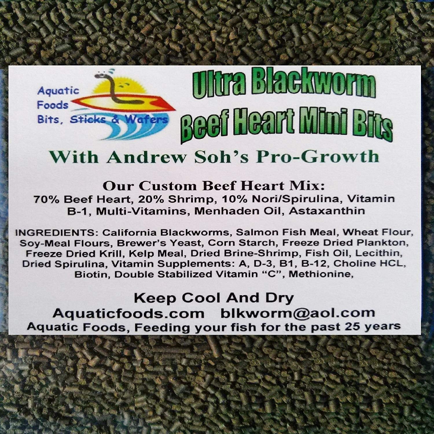 PROGRO Enhanced Beef Heart Mix Sinking Bits for Discus, Cichlids