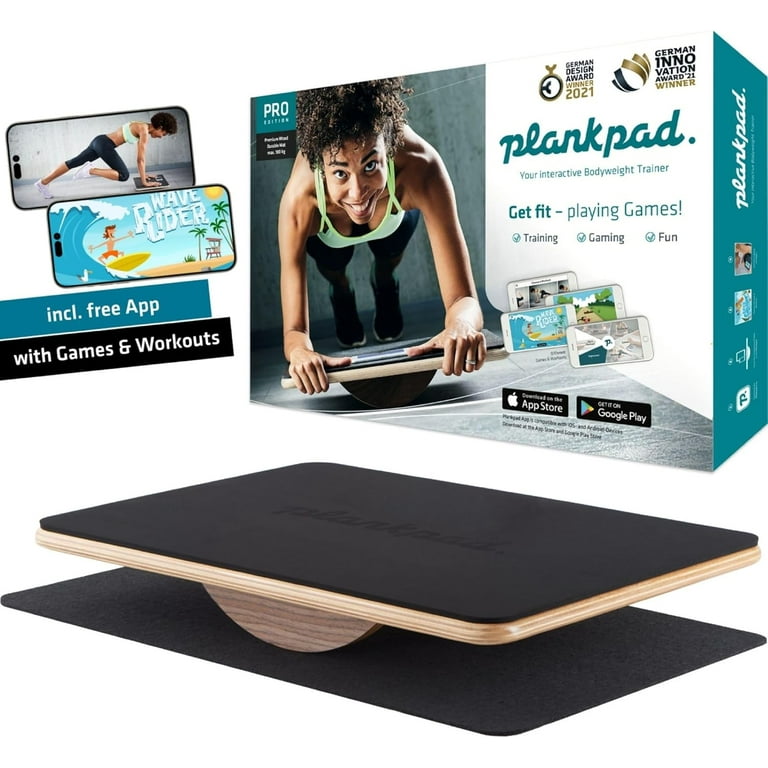 PRO Get fit Playing Games Workouts Plank Balance Board with free iOS Android App 10 Games Dynamic Abs Core Fitness Training Only 3 Minutes a Day. Walmart