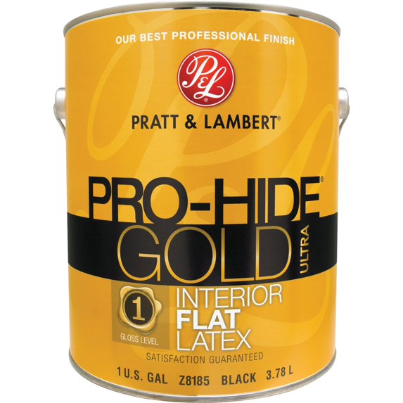 Valspar PRO-HIDE GOLD ULTRA Interior Flat Paint - Latex-Based, Liquid - 1 gal, Black