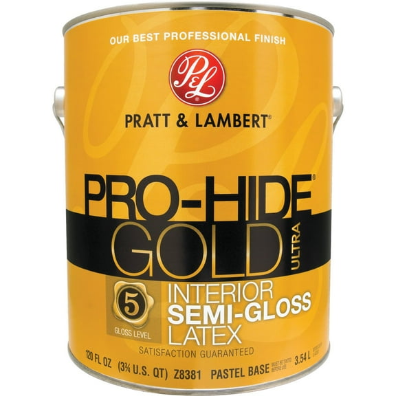 Pratt & Lambert Interior Paint Gold Ultra Semi-Gloss - Latex-Based, Pastel - 1 Gal