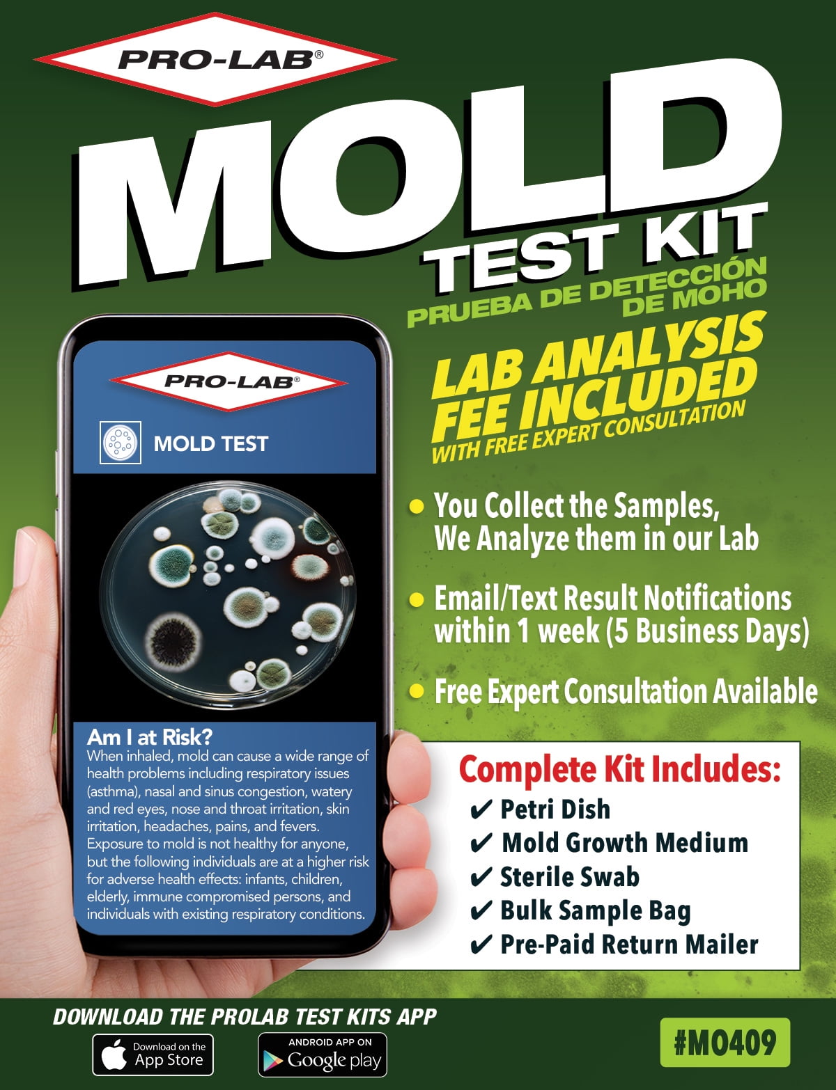 PRO-LAB DIY Mold Test Kit - LAB FEE Included (3 Test Methods: Air, Surface,  Bulk.) 