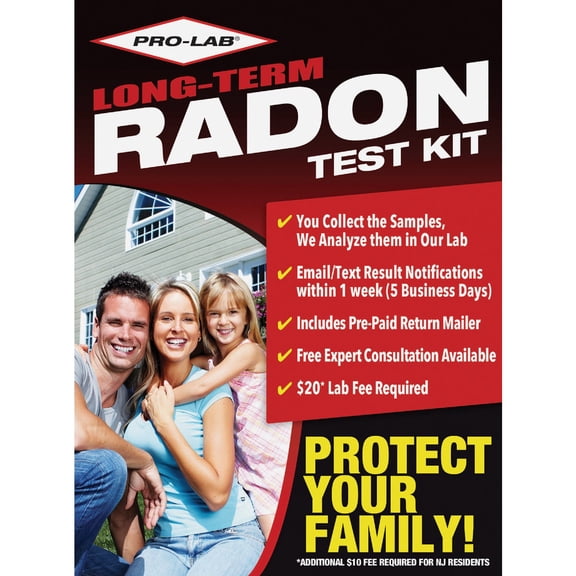 PRO-LAB Long-Term Radon Test Kit for Home - EPA Approved with Advanced Alpha Track Detection Technology - Comprehensive Radon Monitoring - 20 Lab Fee Required - Reliable & User-Friendly Solution