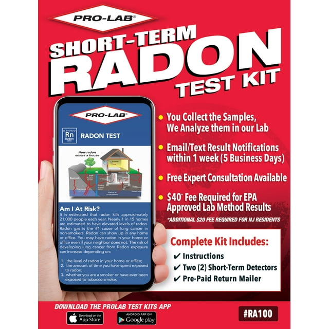 PROLAB Home Radon Gas Detector RA100 Do It Yourself Test Kit